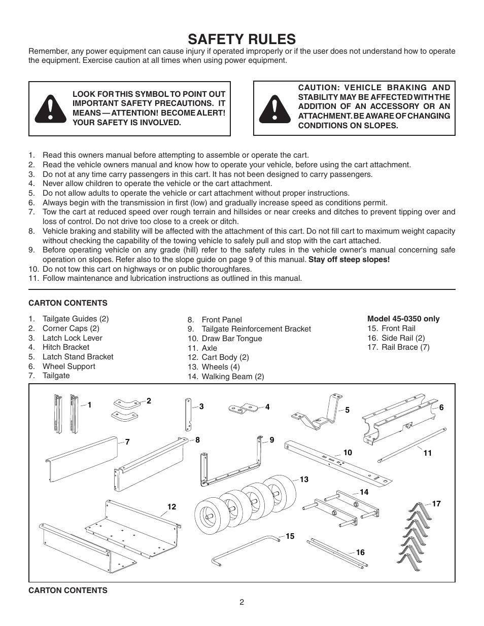 Safety rules | Agri-Fab 45-0351 User Manual | Page 2 / 12