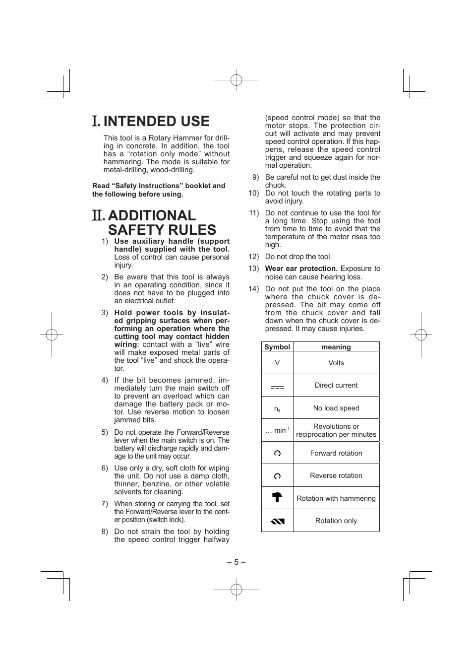 Intended use, Additional safety rules | Panasonic EY7880 User Manual | Page 5 / 160