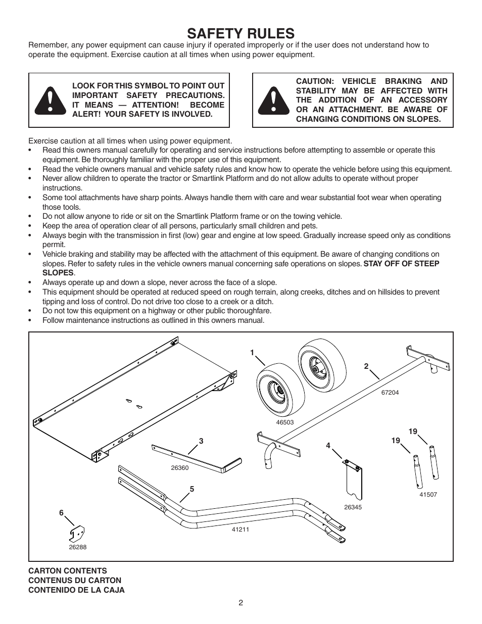 Safety rules | Agri-Fab Smartlink Platform 45-04731 User Manual | Page 2 / 24