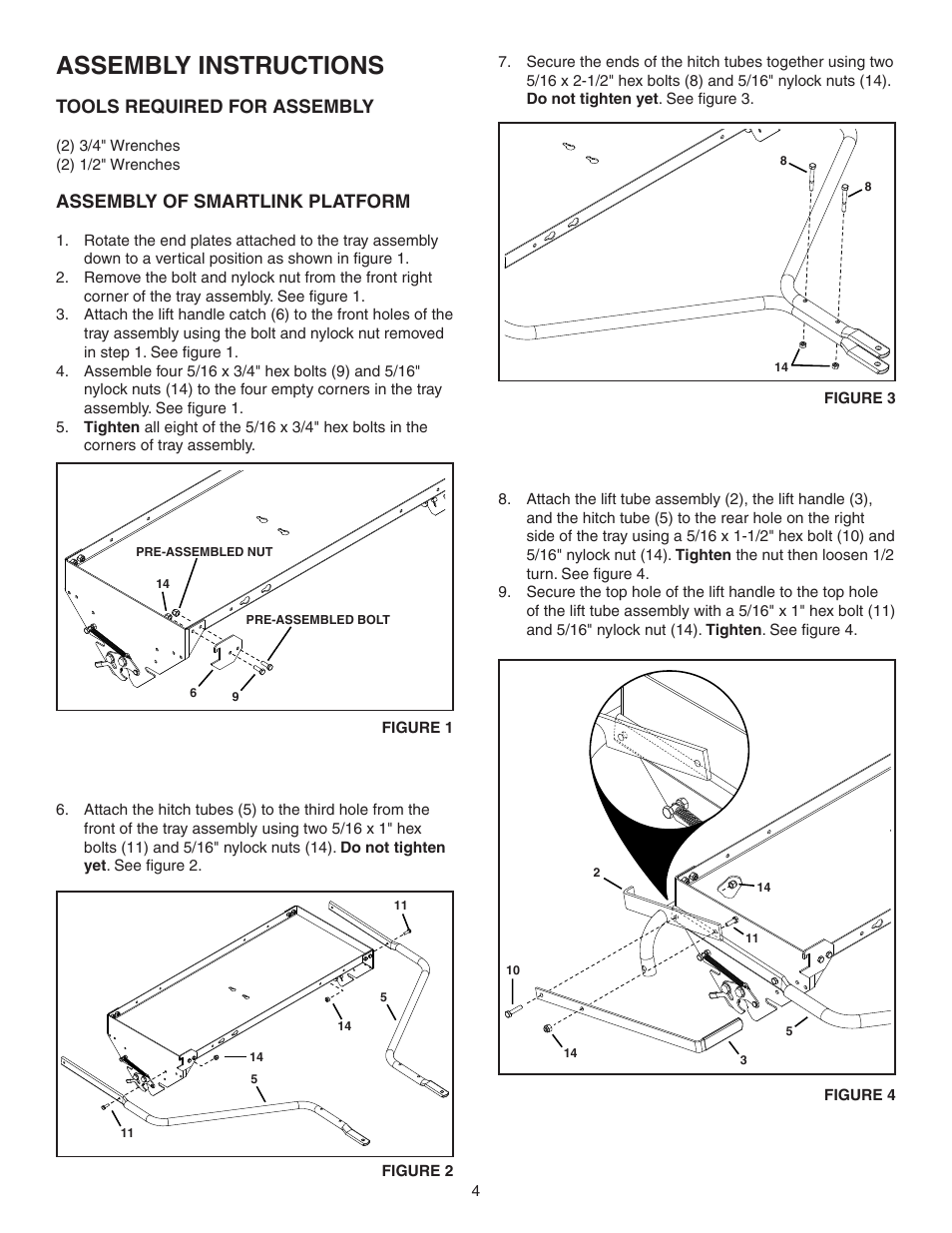 Assembly instructions, Assembly of smartlink platform, Tools required for assembly | Agri-Fab Smartlink Platform 45-04731 User Manual | Page 4 / 24