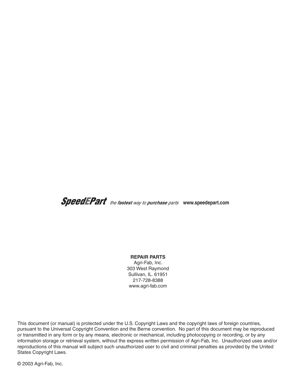 Agri-Fab Dethatcher for Sweepers 45-03431 User Manual | Page 8 / 8