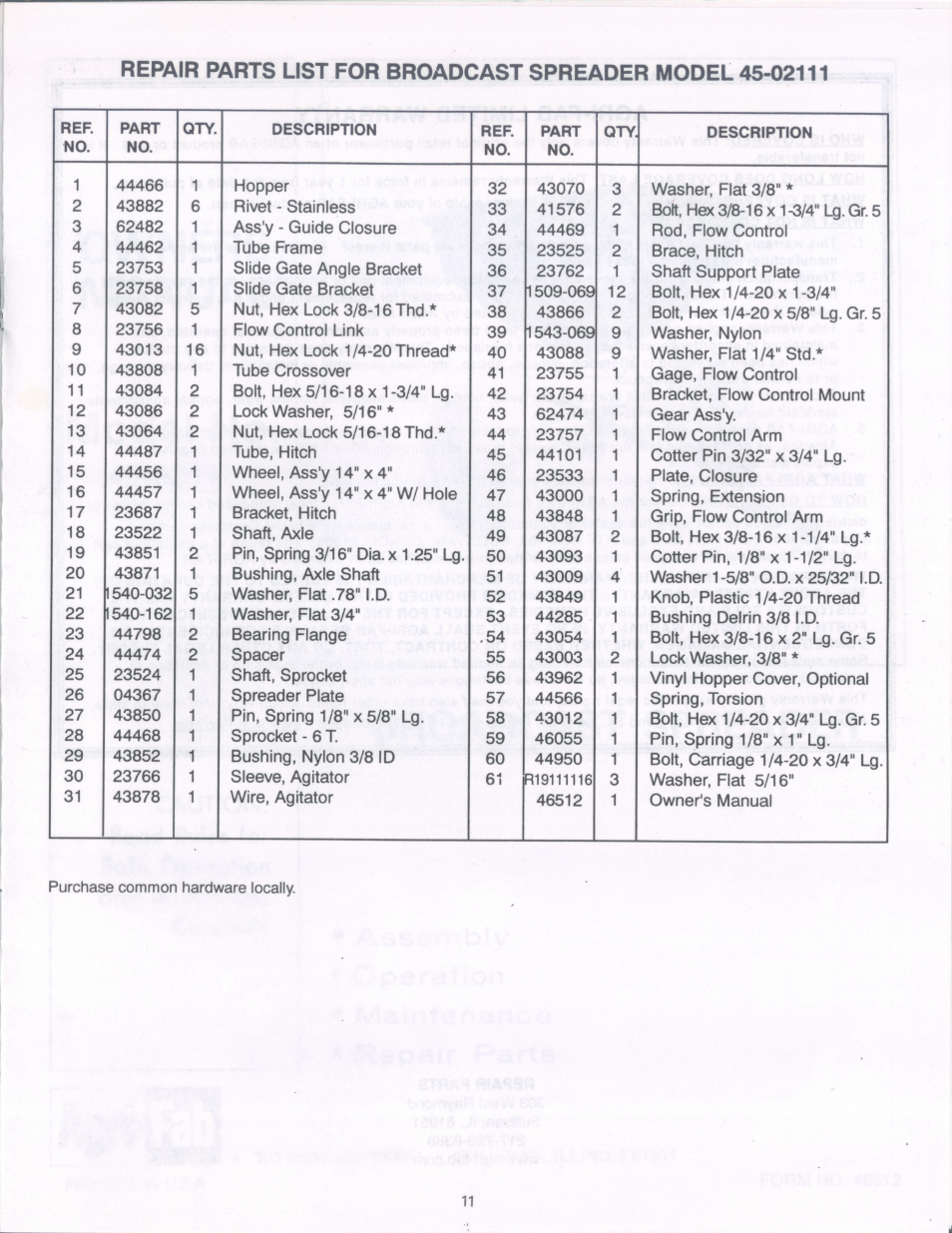 Agri-Fab 45-02111 User Manual | Page 2 / 2