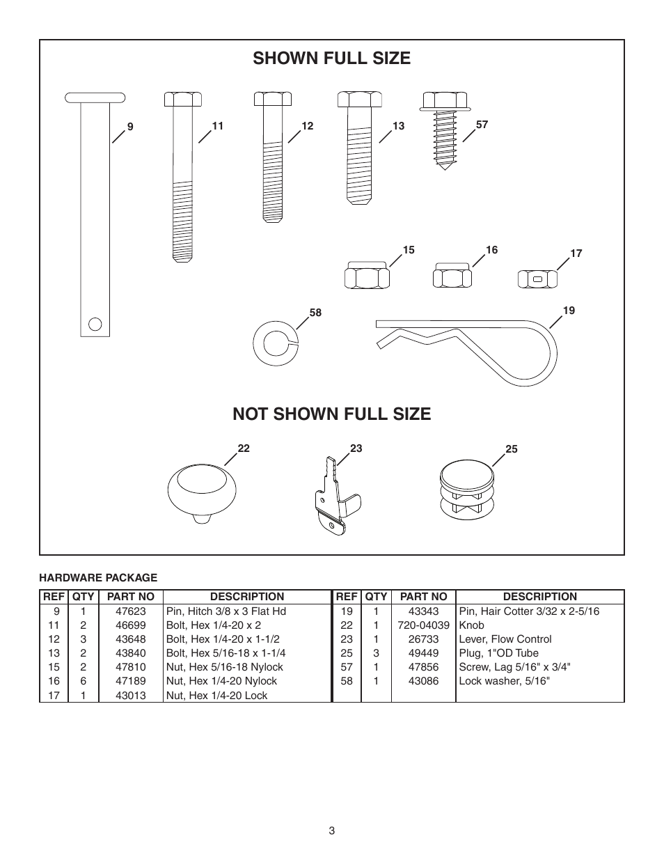 Not shown full size shown full size | Agri-Fab 130 LB Tow Spreader 45-0463 User Manual | Page 3 / 20