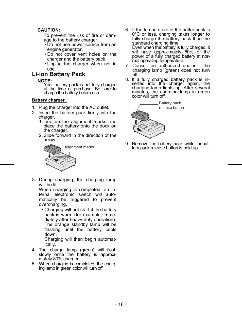 Li-ion battery pack | Panasonic EY7840 User Manual | Page 16 / 148