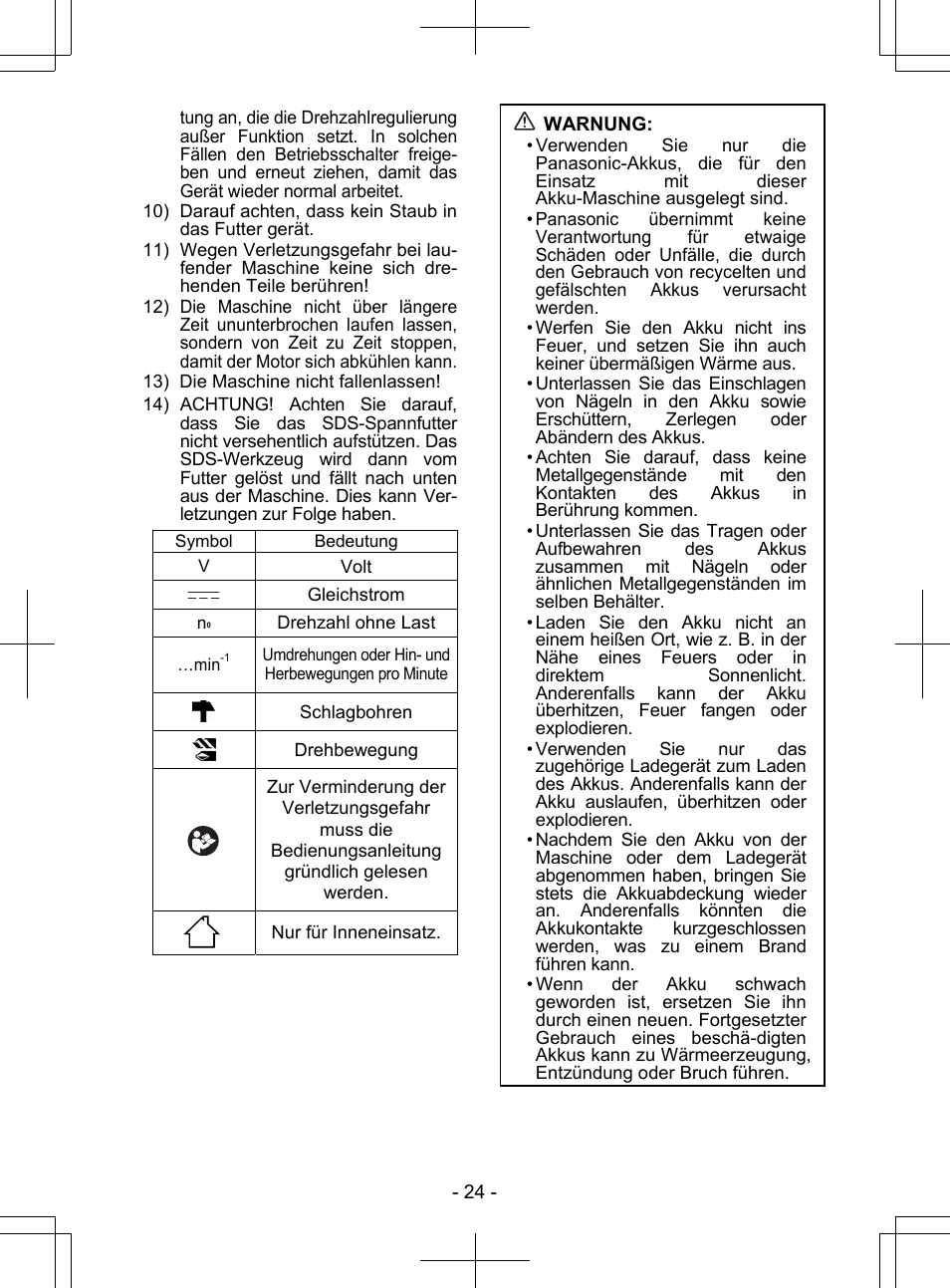 Panasonic EY7840 User Manual | Page 24 / 148