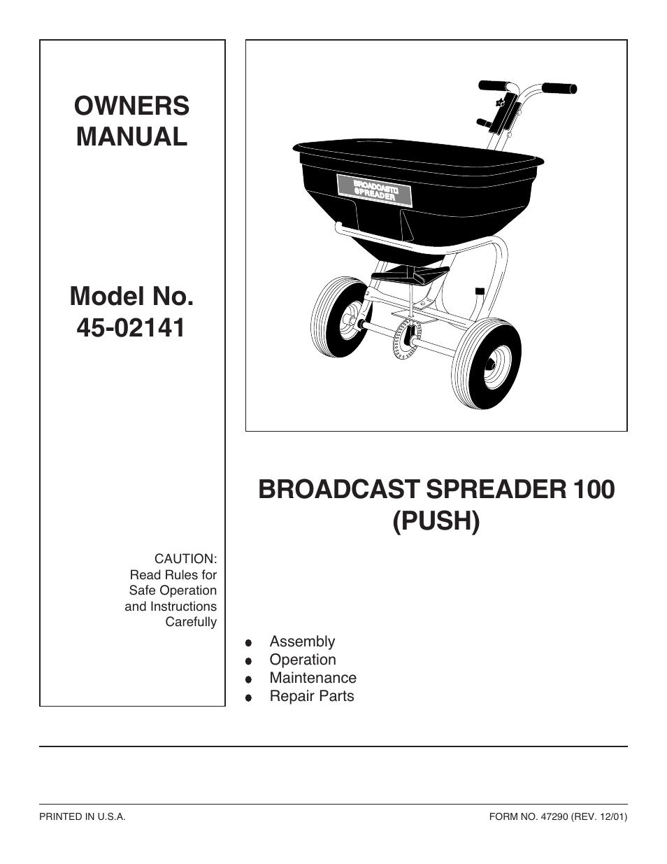 Agri-Fab 45-02141 User Manual | 12 pages