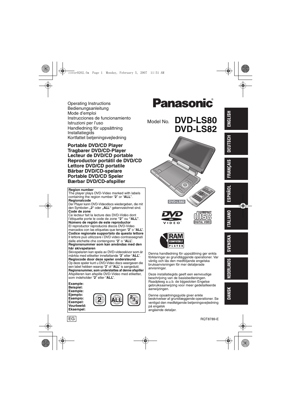 Panasonic DVDLS82 User Manual | 192 pages