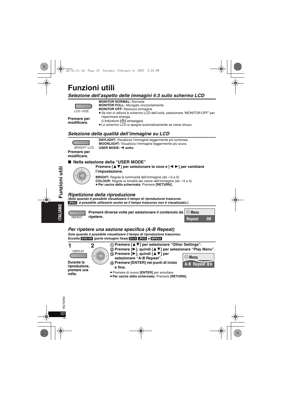 Funzioni utili, Funzi oni ut il i | Panasonic DVDLS82 User Manual | Page 130 / 192