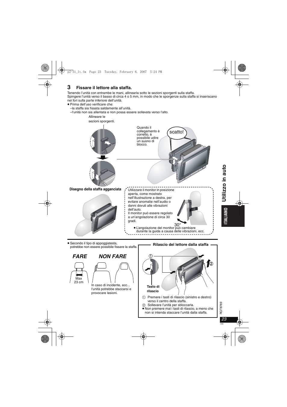 Fare non fare, Util iz z o in a u to | Panasonic DVDLS82 User Manual | Page 143 / 192