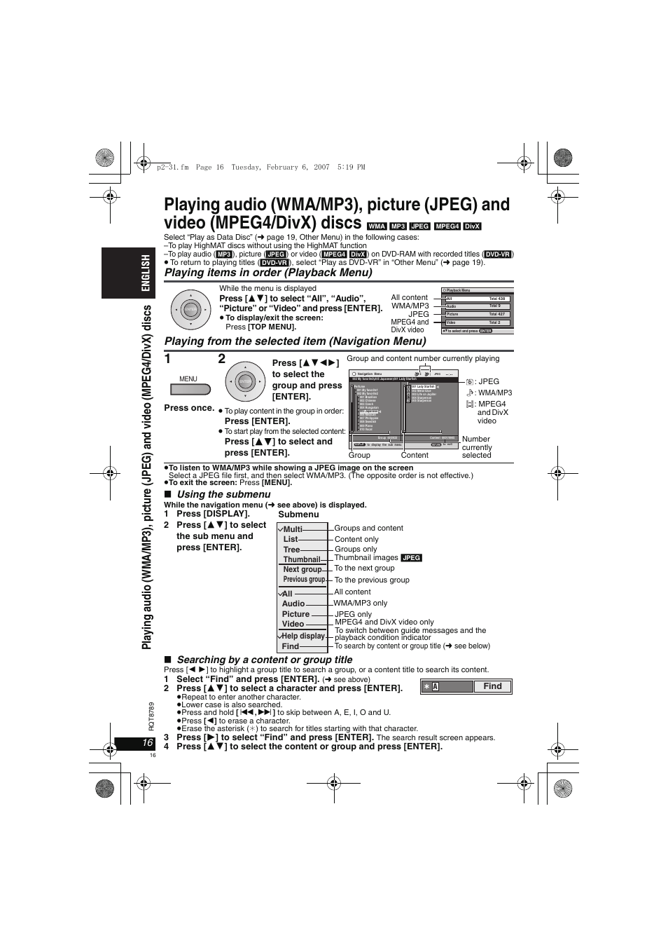 Panasonic DVDLS82 User Manual | Page 16 / 192