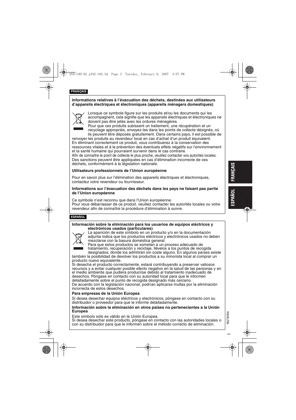 Panasonic DVDLS82 User Manual | Page 183 / 192