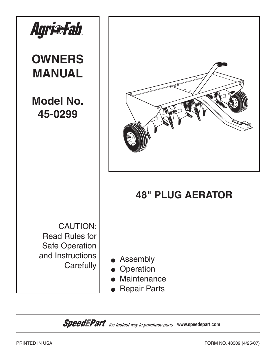 Agri-Fab 45-0299 User Manual | 12 pages