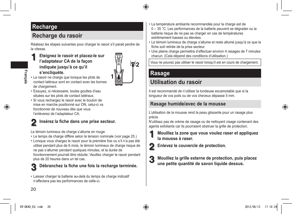 Panasonic ERGK40 User Manual | Page 20 / 140