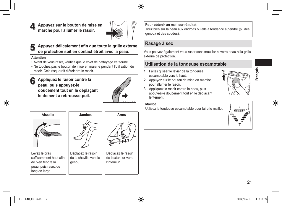 Panasonic ERGK40 User Manual | Page 21 / 140