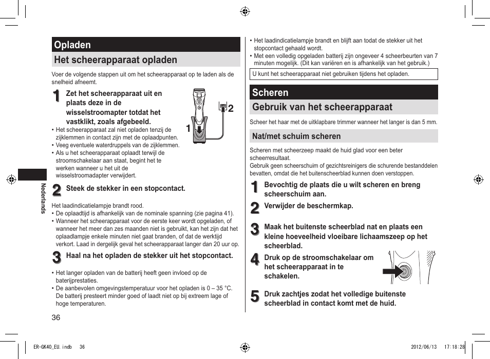 Panasonic ERGK40 User Manual | Page 36 / 140
