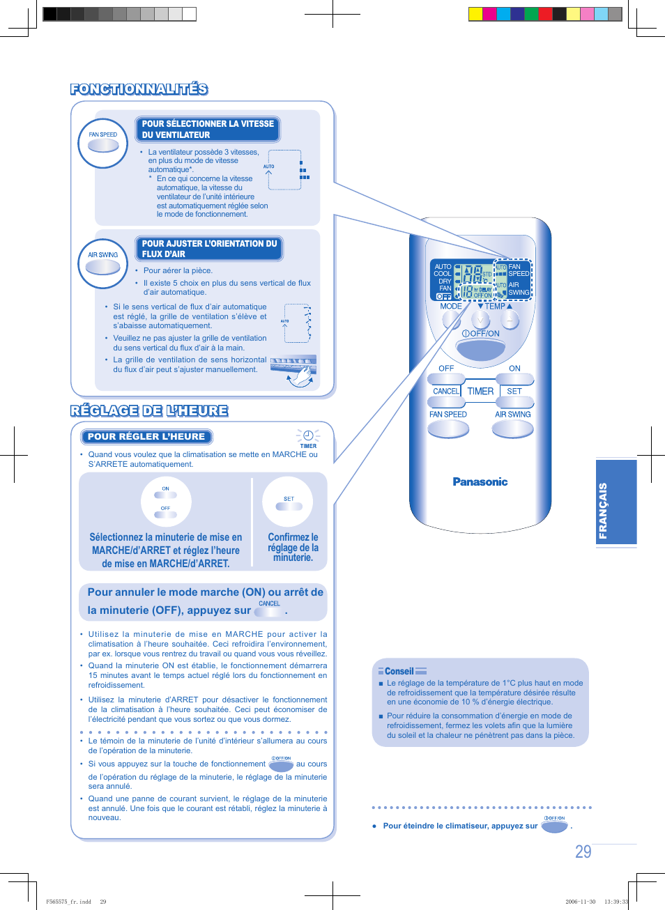 Fonctionnalités | Panasonic CUPC9GKD User Manual | Page 29 / 40