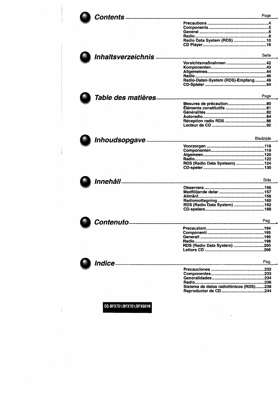 Panasonic CQDFX601 User Manual | Page 2 / 41