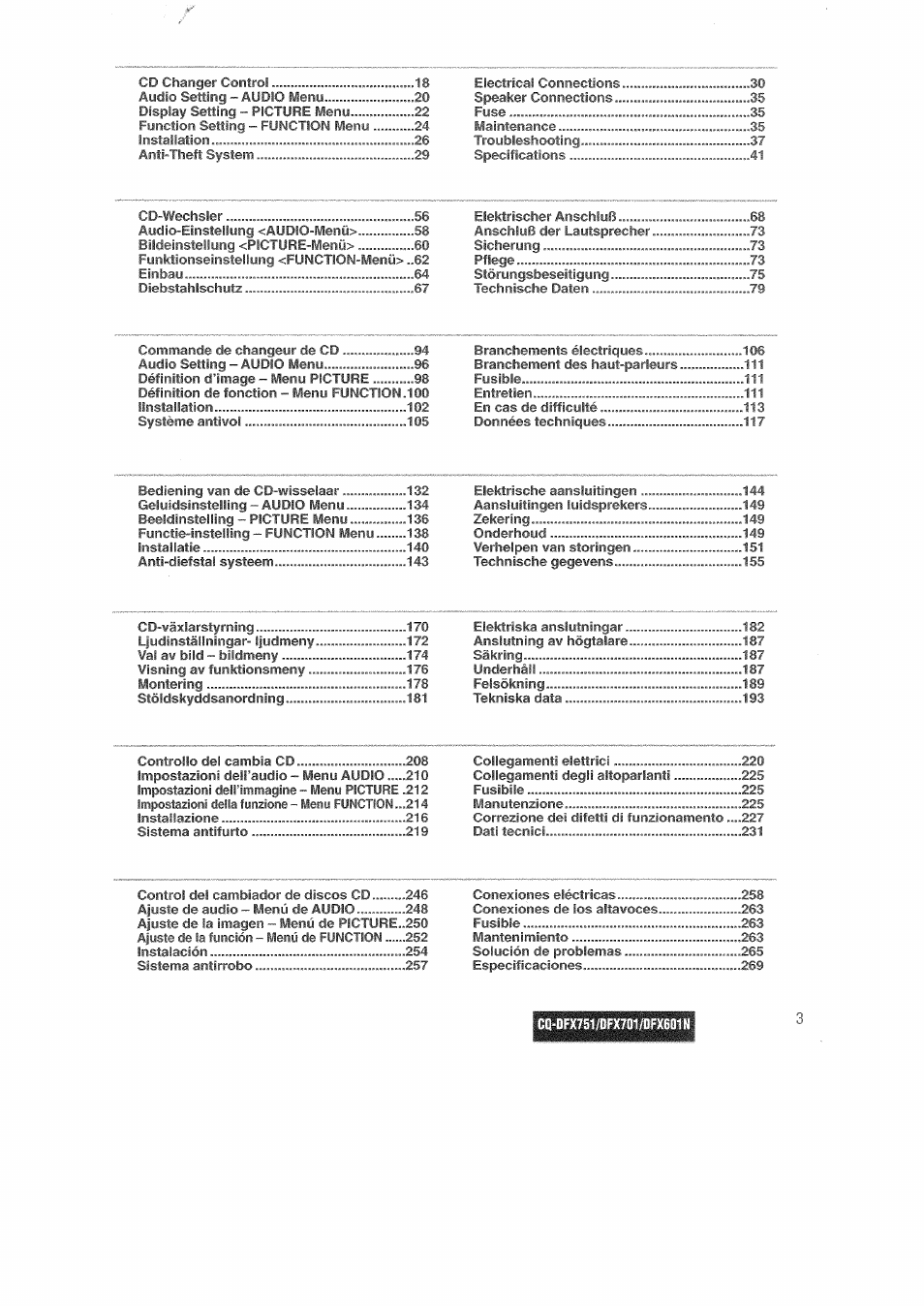 Panasonic CQDFX601 User Manual | Page 3 / 41