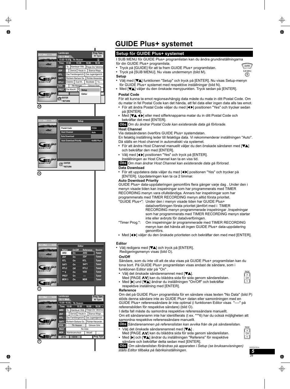 Seite17, Guide plus+ systemet, Setup för guide plus+ systemet | Panasonic DMREH50 User Manual | Page 29 / 48