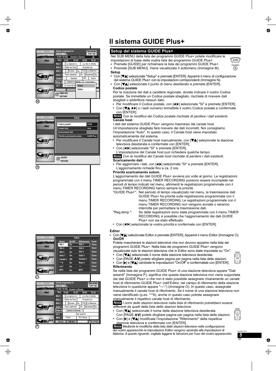 Il sistema guide plus, Setup del sistema guide plus | Panasonic DMREH50 User Manual | Page 35 / 48