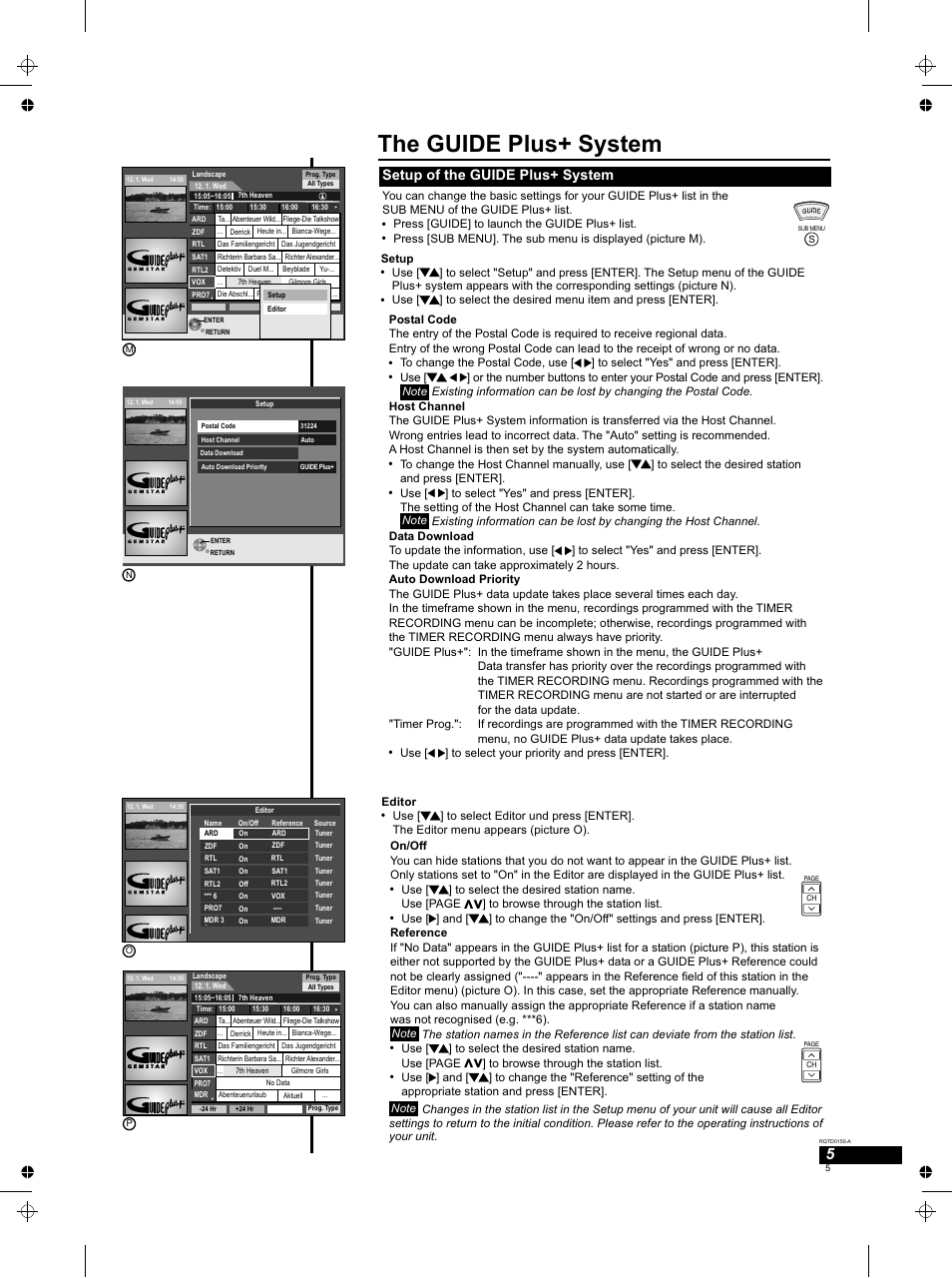 Seite5, The guide plus+ system, Setup of the guide plus+ system | Panasonic DMREH50 User Manual | Page 5 / 48