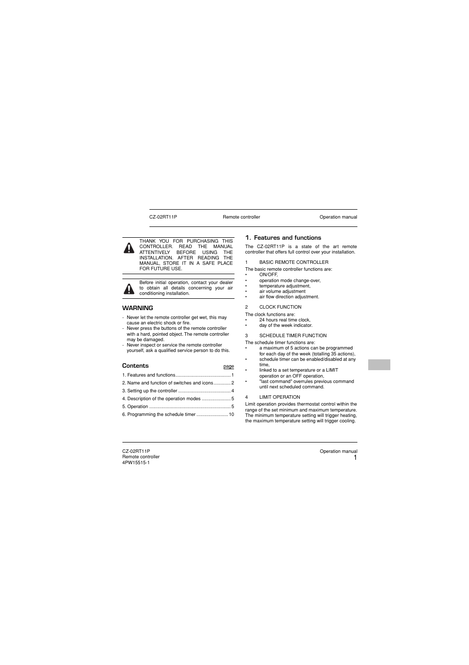 Panasonic CZ02RT11P User Manual | Page 3 / 126