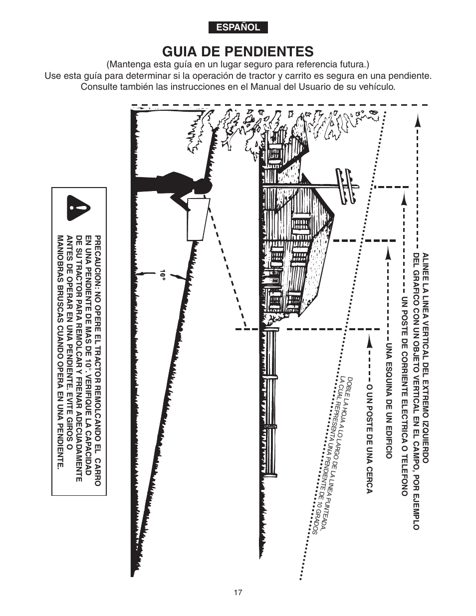 Guia de pendientes, Español | Agri-Fab 45-02402 ATV User Manual | Page 17 / 20