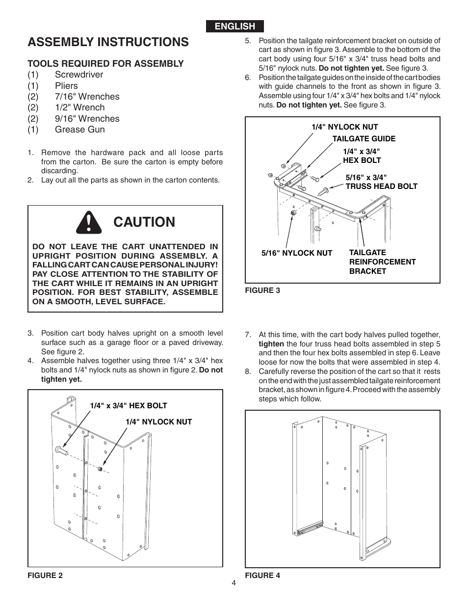 Caution, Assembly instructions | Agri-Fab 45-02402 ATV User Manual | Page 4 / 20