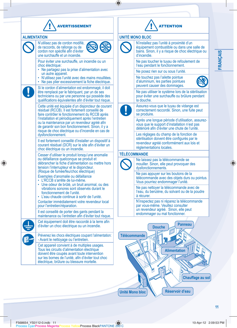 Panasonic WHMXF09D3E51 User Manual | Page 11 / 76