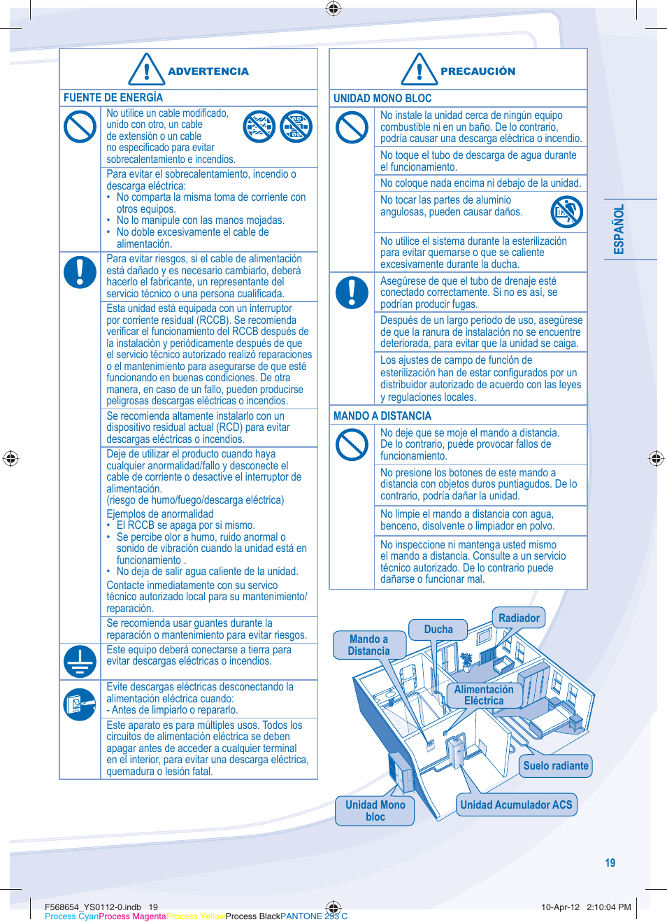 Panasonic WHMXF09D3E51 User Manual | Page 19 / 76