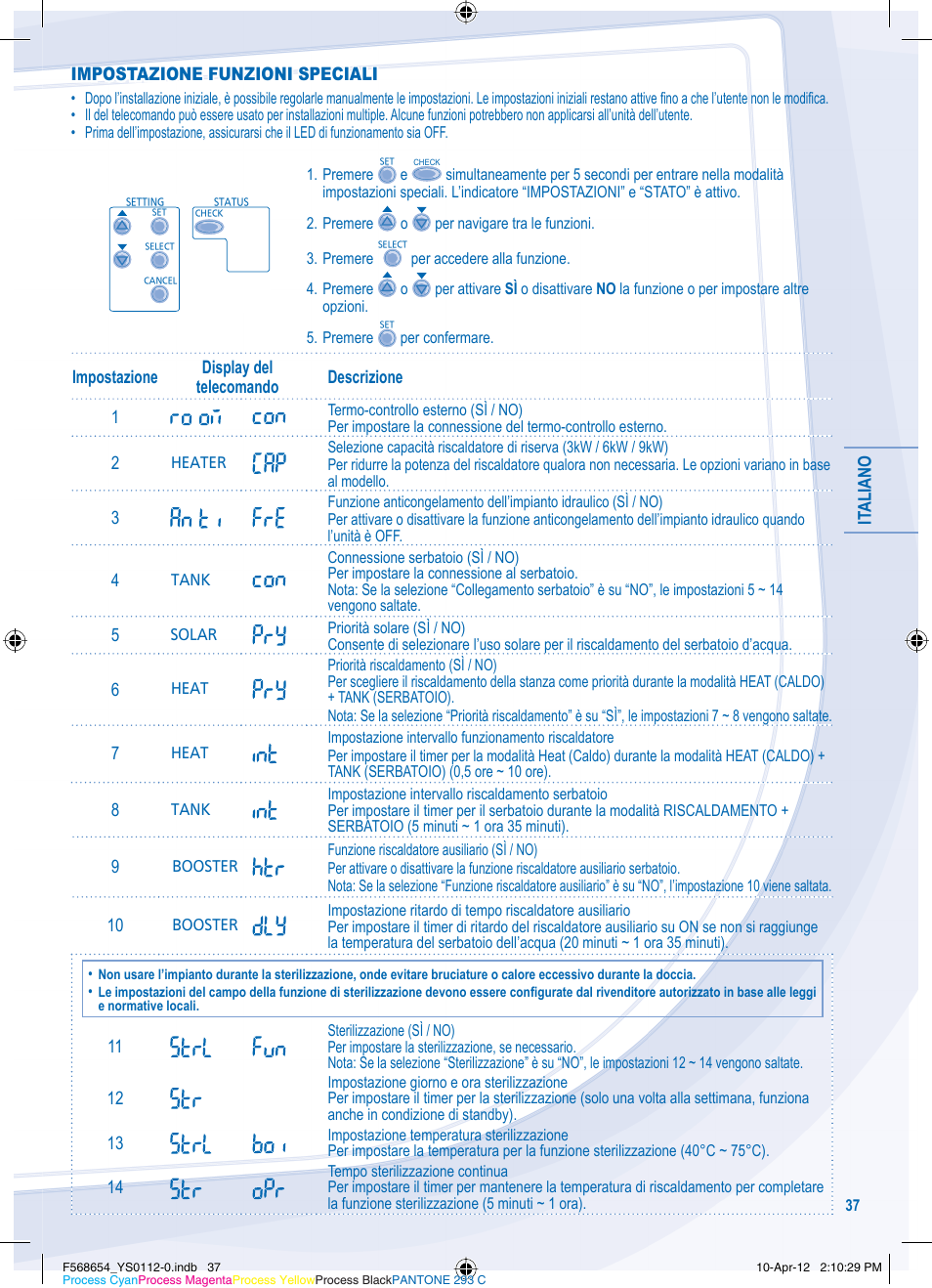 Panasonic WHMXF09D3E51 User Manual | Page 37 / 76