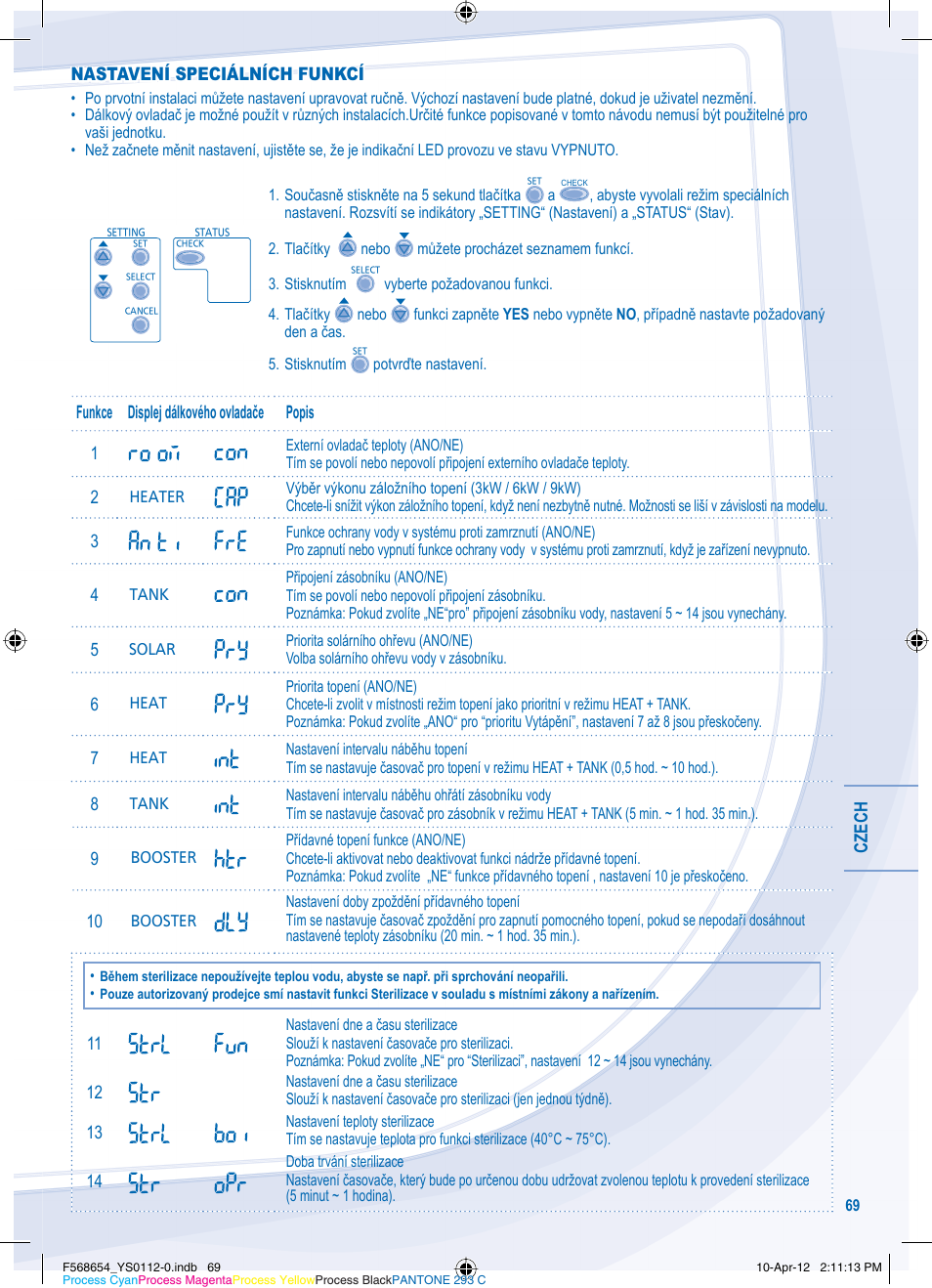 Panasonic WHMXF09D3E51 User Manual | Page 69 / 76