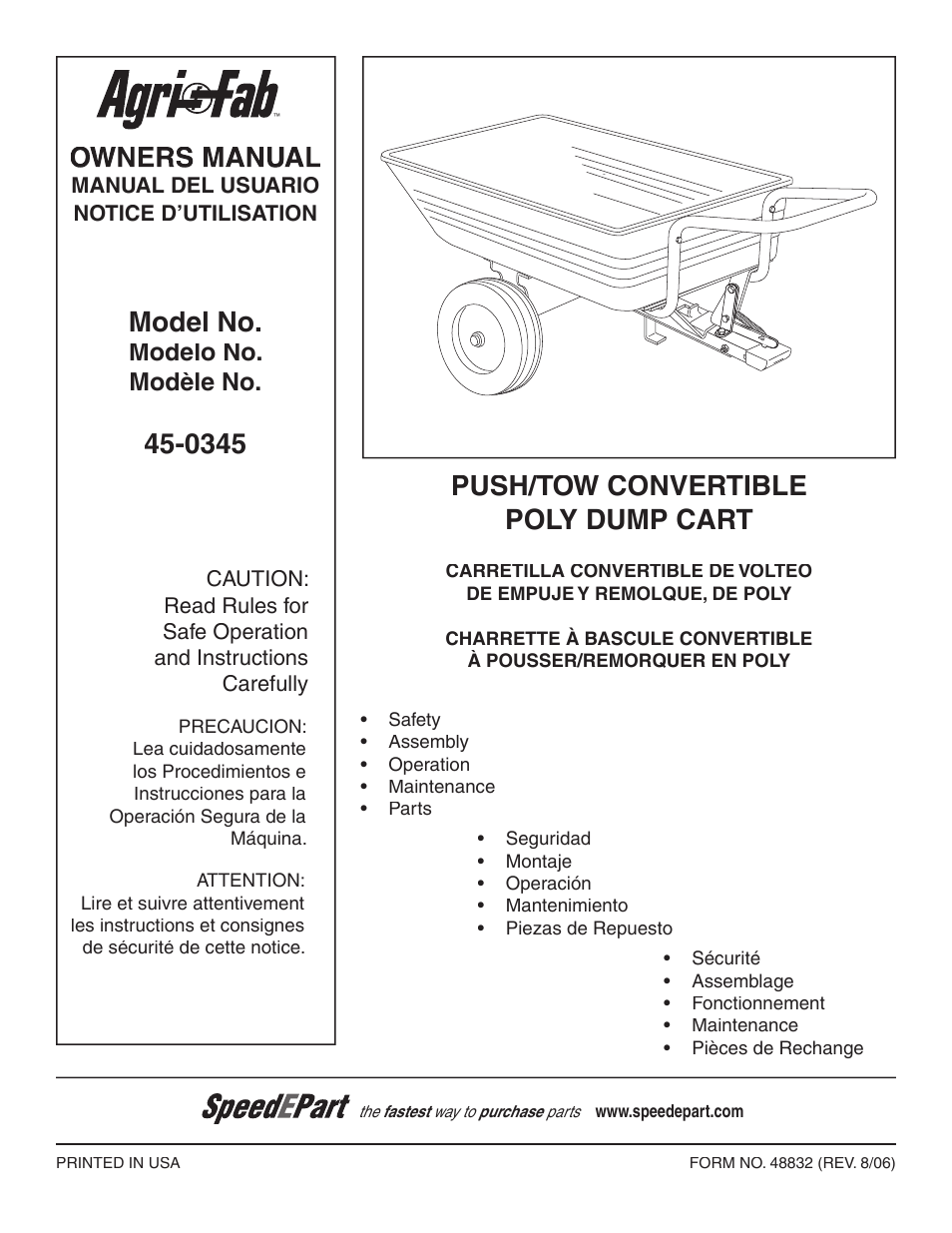 Agri-Fab 45-0345 User Manual | 20 pages