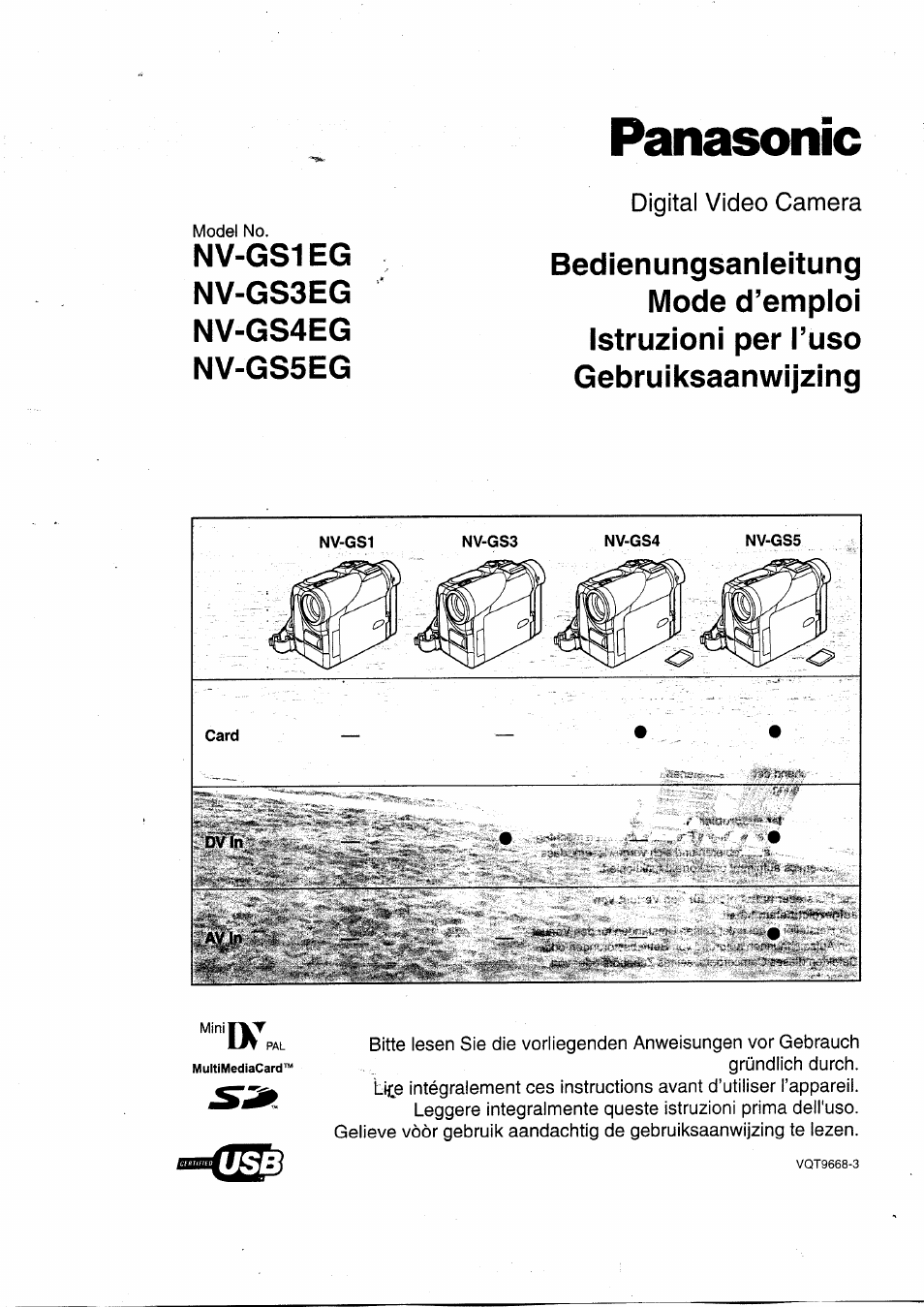 Panasonic NVGS5 User Manual | 54 pages