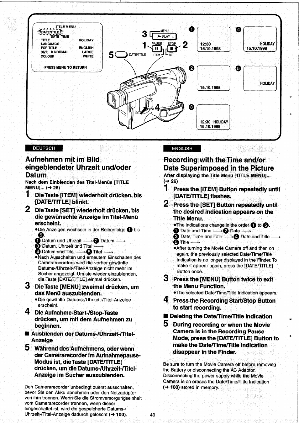 Panasonic NVRX33EG User Manual | Page 40 / 138