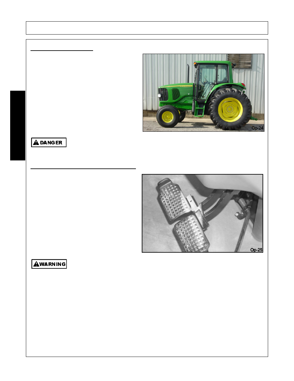 1 starting the tractor, 2 brake and differential lock setting, Operation | Opera t ion | Alamo Switchblade Sickle Bar 5 User Manual | Page 88 / 112