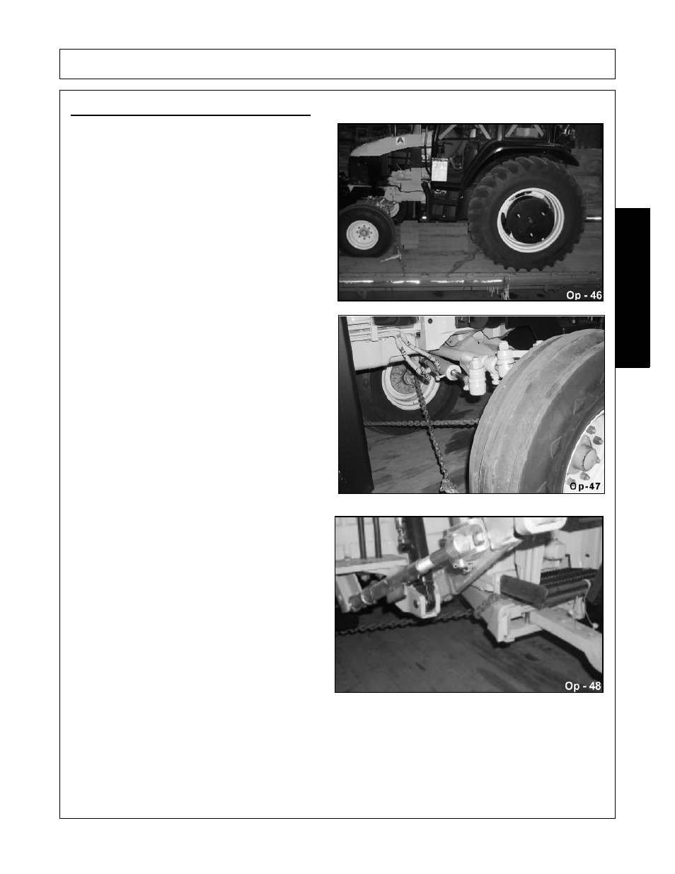 2 hauling the tractor and implement, Hauling the tractor and implement -25, Operation | Opera t ion | Alamo Switchblade Sickle Bar 5 User Manual | Page 99 / 112