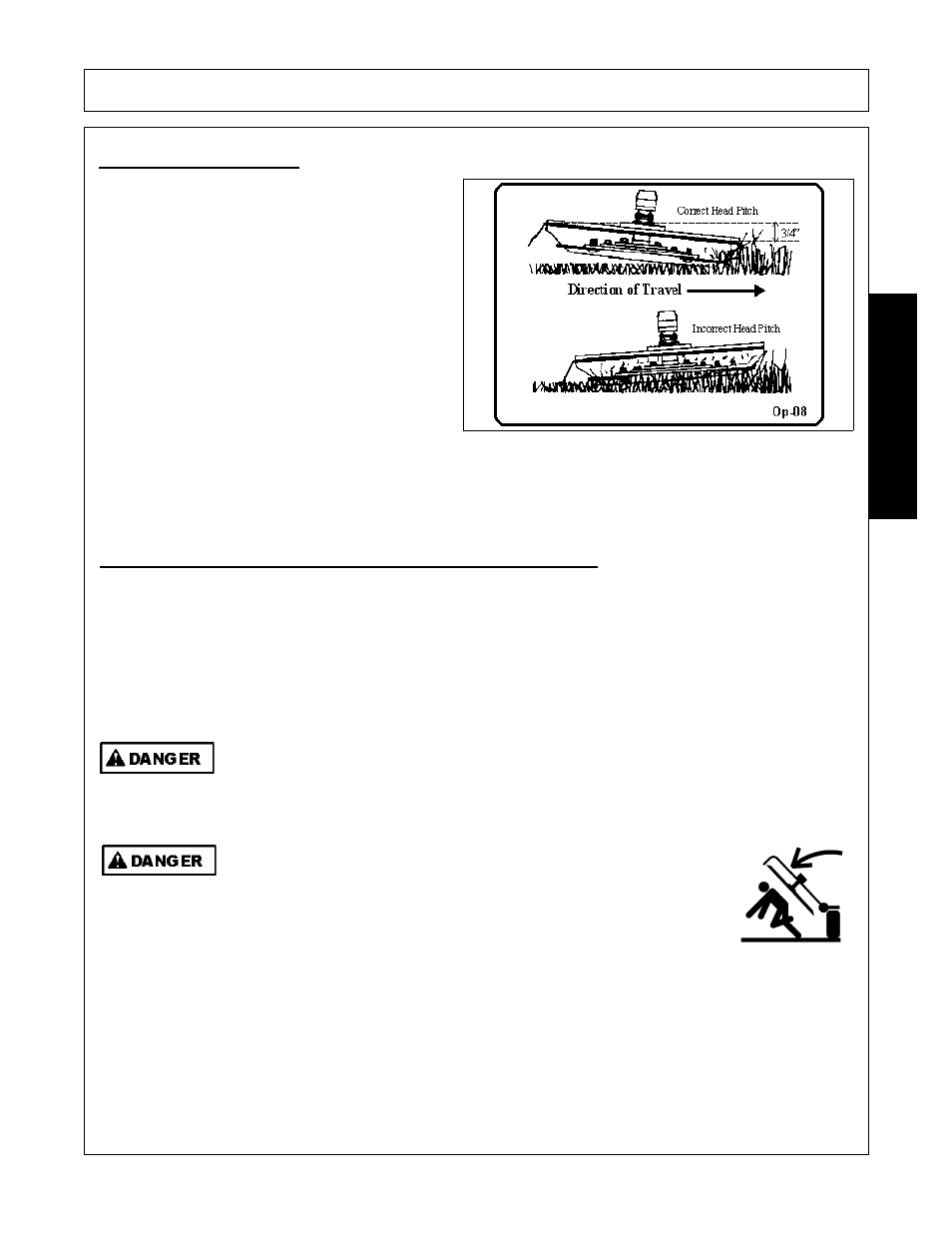 2 setting deck pitch, Pre-operation inspection and service, Operation | Opera t ion | Alamo FALCON 15/10 User Manual | Page 103 / 156