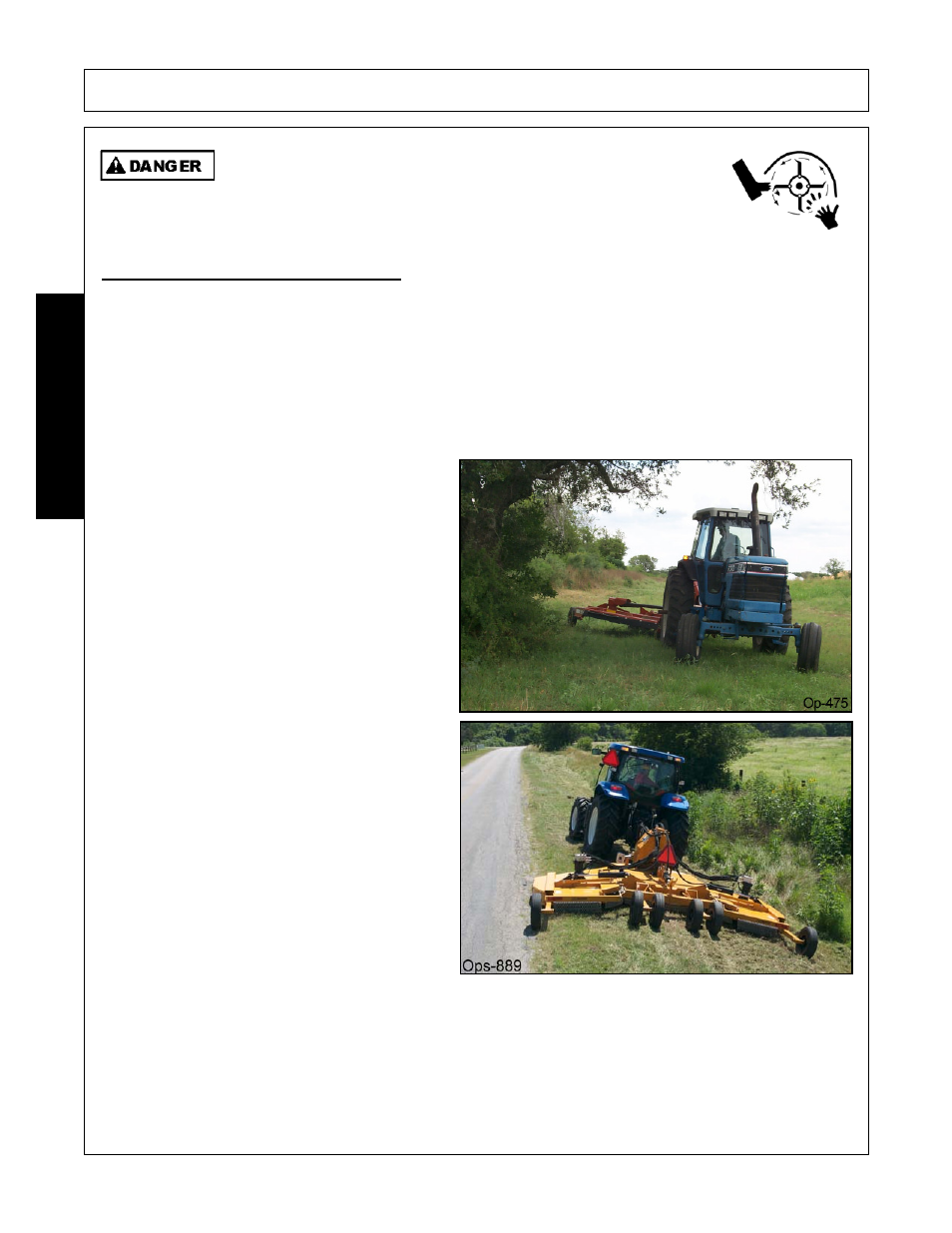 4 driving the tractor and mower, Driving the tractor and mower -26, Operation | Opera t ion | Alamo FALCON 15/10 User Manual | Page 116 / 156