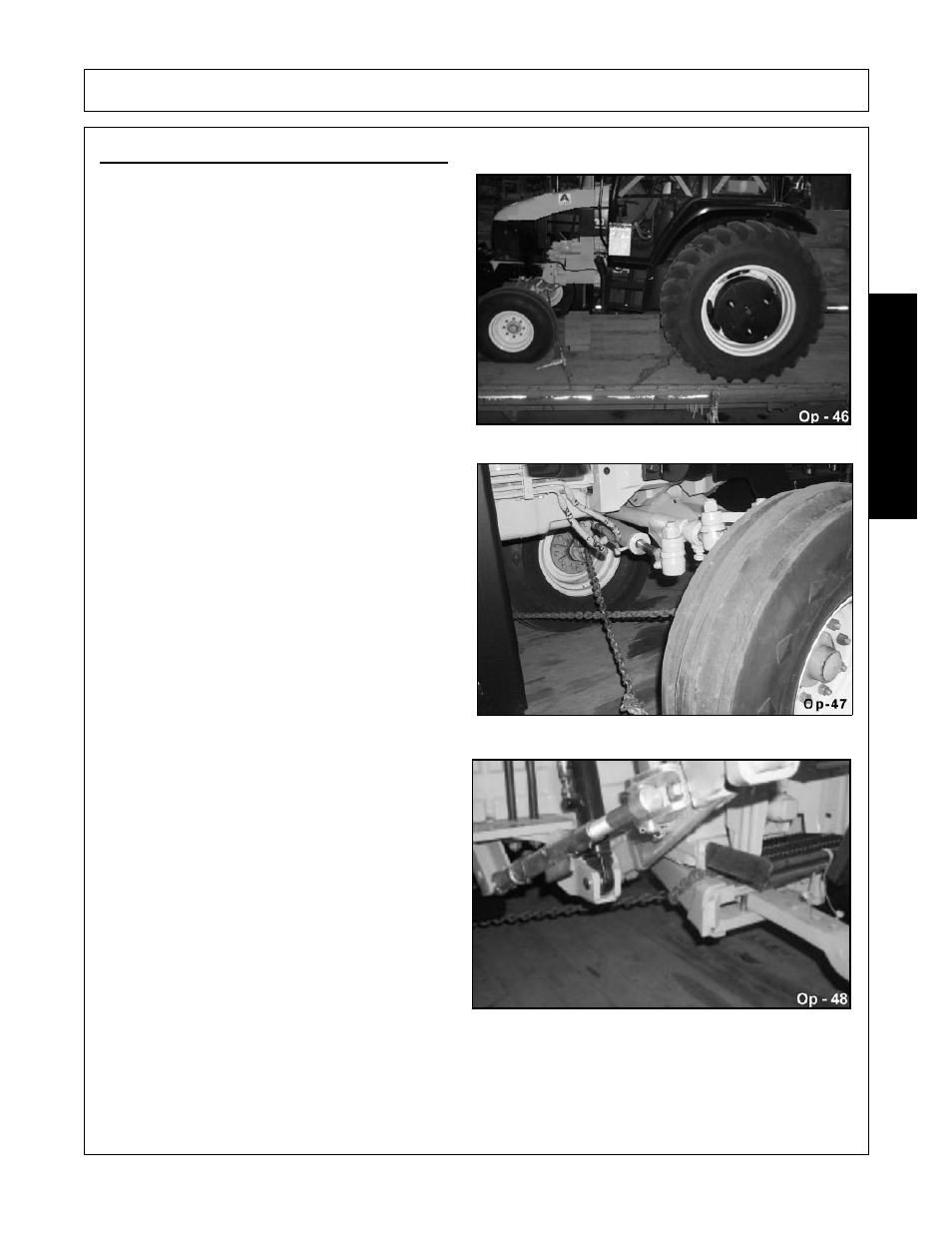 2 hauling the tractor and implement, Hauling the tractor and implement -41, Operation | Opera t ion | Alamo FALCON 15/10 User Manual | Page 131 / 156