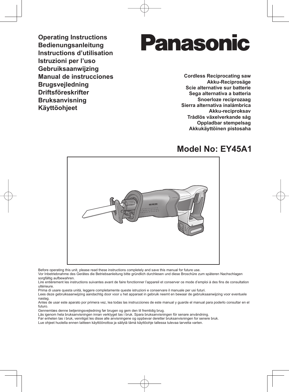 Panasonic EY45A1 User Manual | 116 pages