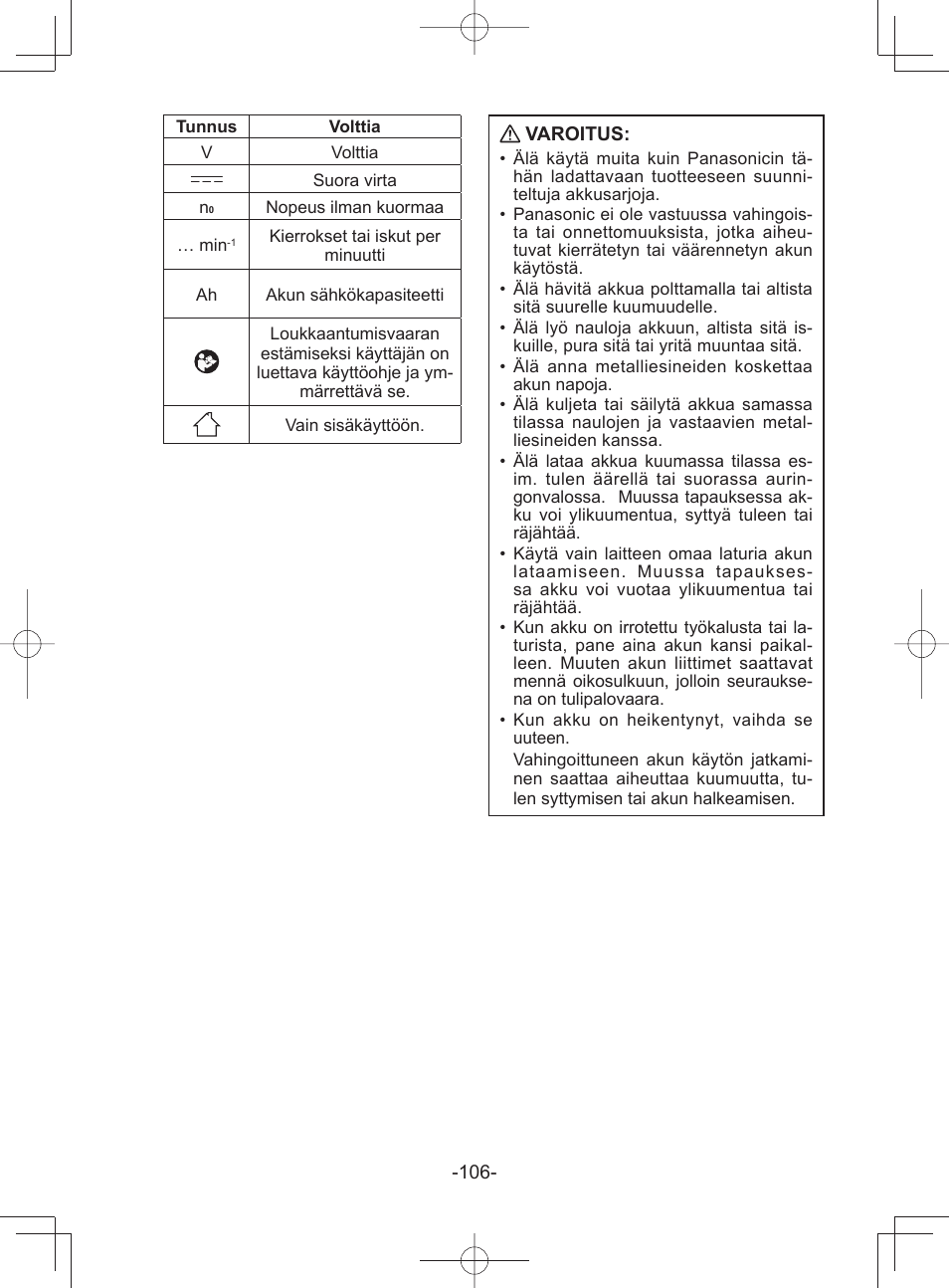 Panasonic EY45A1 User Manual | Page 106 / 116