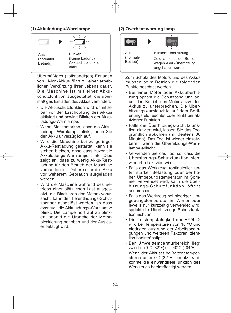Panasonic EY45A1 User Manual | Page 24 / 116