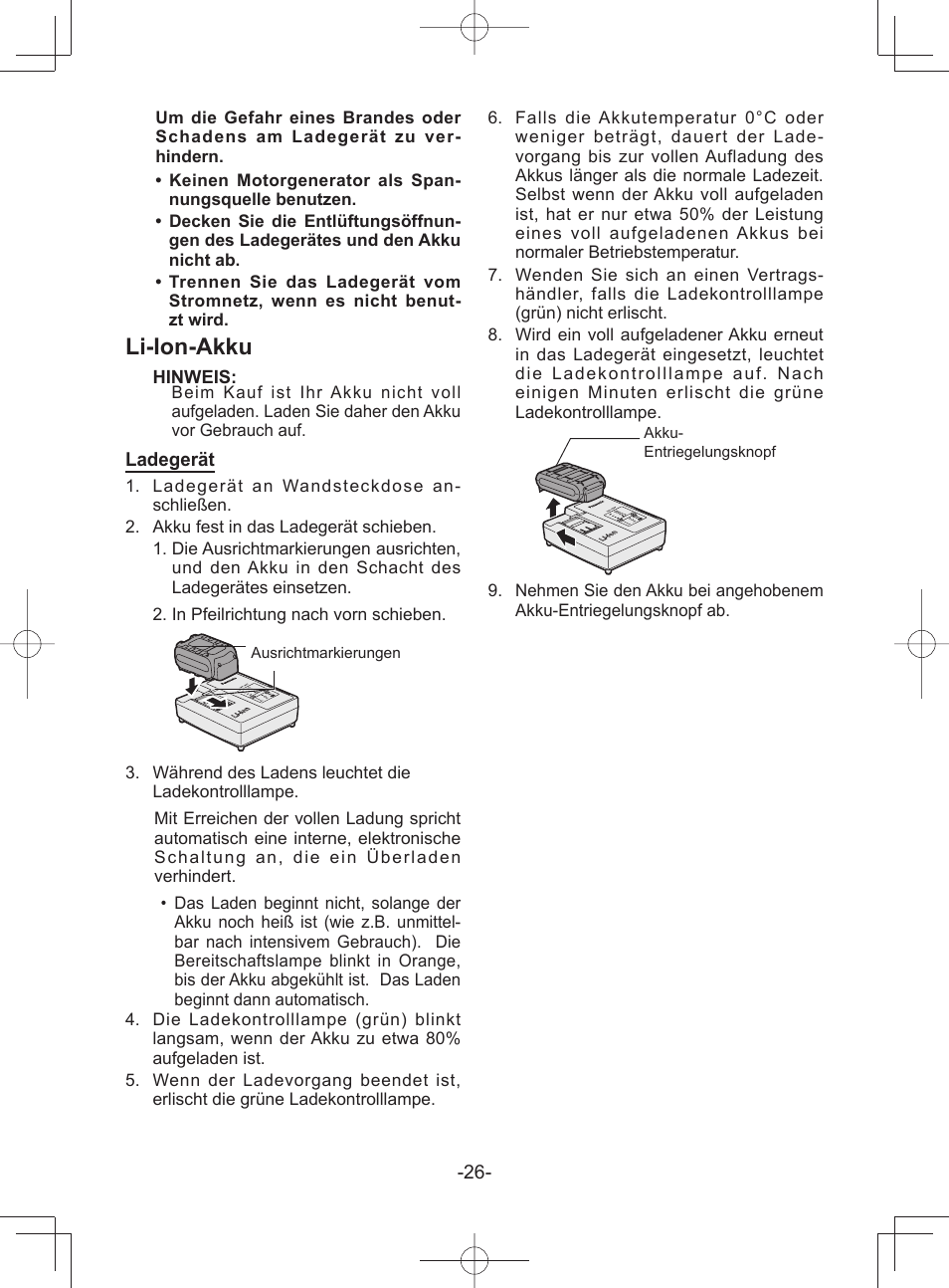 Li-ion-akku | Panasonic EY45A1 User Manual | Page 26 / 116