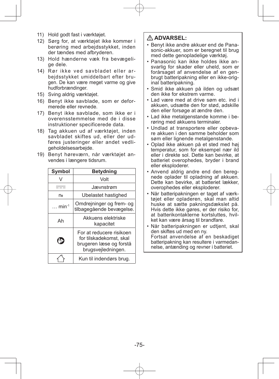 Panasonic EY45A1 User Manual | Page 75 / 116