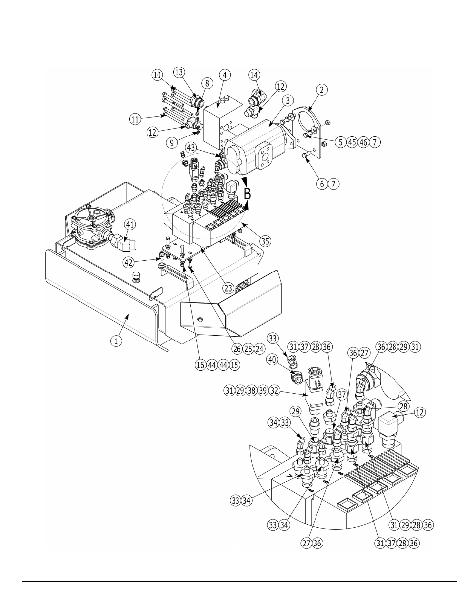Hyd tank w-pump & elect valve asy - 18-22 ft boom | Alamo AXTREME2 02988075P User Manual | Page 136 / 174