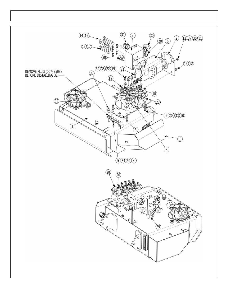 Hyd tank w-pump & man valve asy - 18-22 ft boom | Alamo AXTREME2 02988075P User Manual | Page 140 / 174