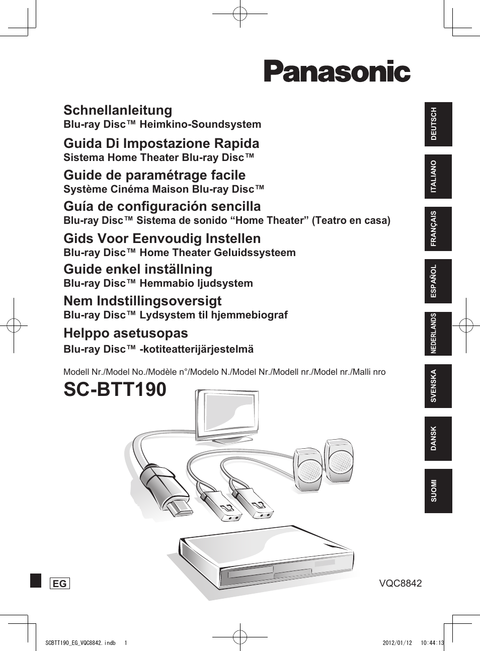 Panasonic SCBTT190EG User Manual | 36 pages