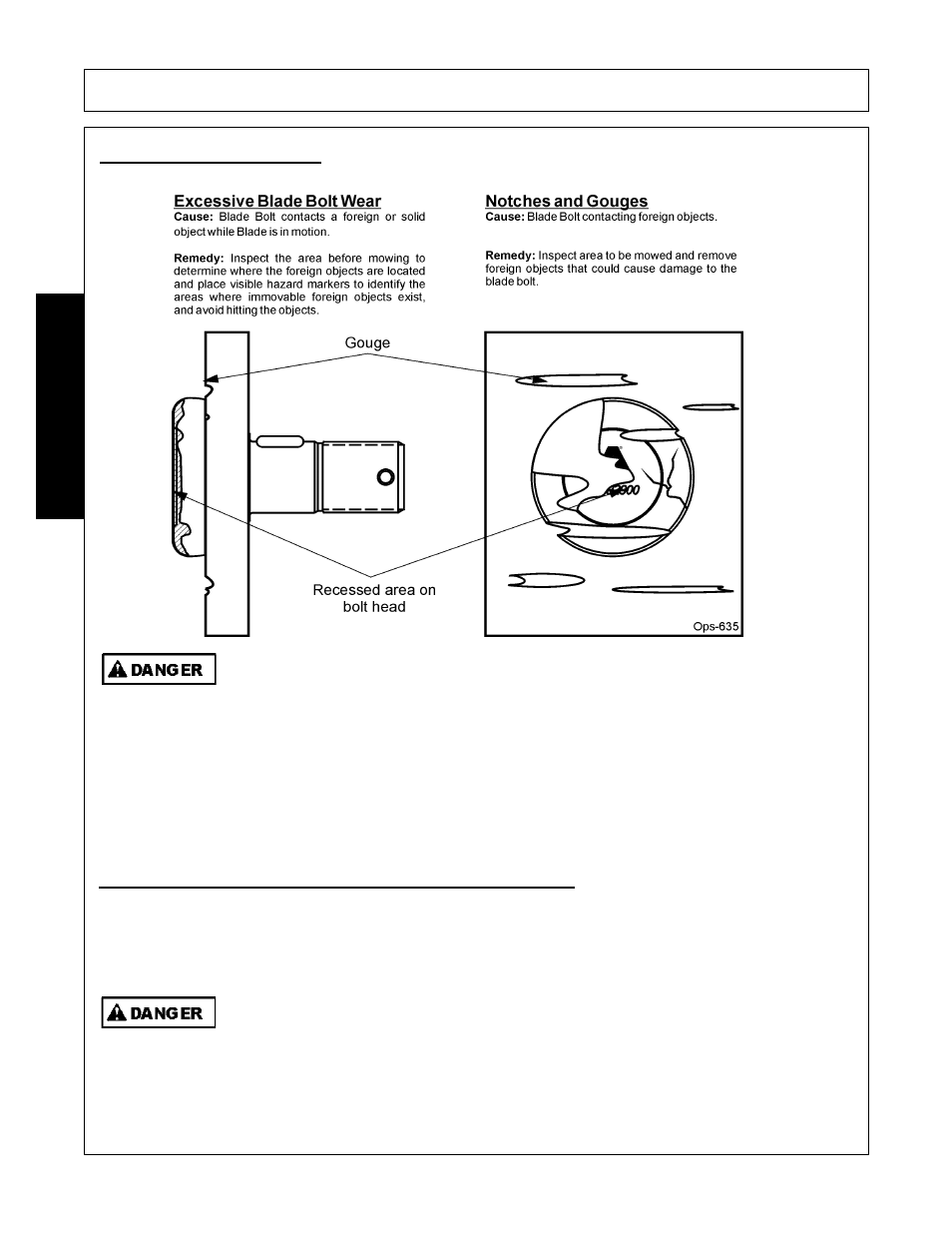 4 blade bolt inspection, Driving the tractor and implement, Operation | Opera t ion | Alamo RX72  EN User Manual | Page 124 / 166