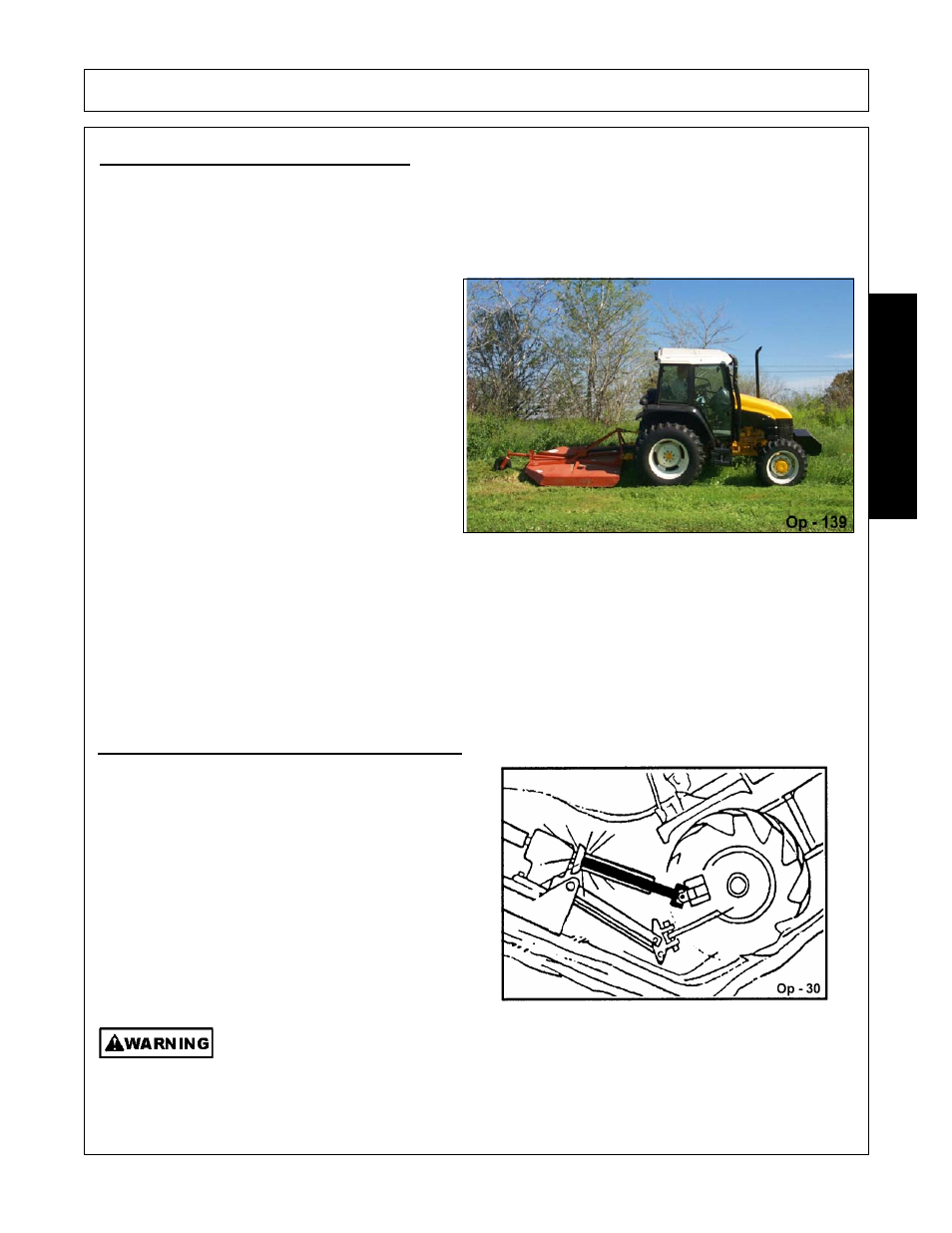 4 driving the tractor and mower, 5 crossing ditches and steep inclines, Operation | Opera t ion | Alamo RX72  EN User Manual | Page 127 / 166
